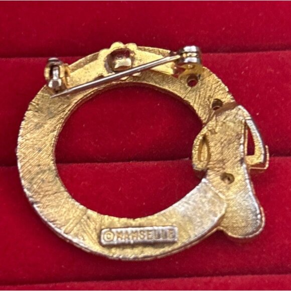 Vintage Mamselle Belt Buckle Gold-Tone Brooch Pin 1960s Collectible Jewelry - Picture 6 of 8